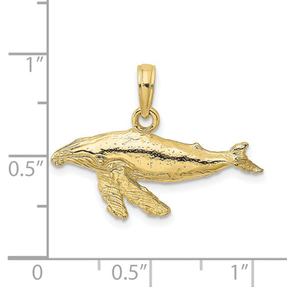 10K Yellow Gold 10K 2-D Whale Charm