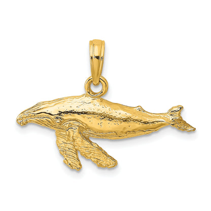 10K Yellow Gold 10K 2-D Whale Charm