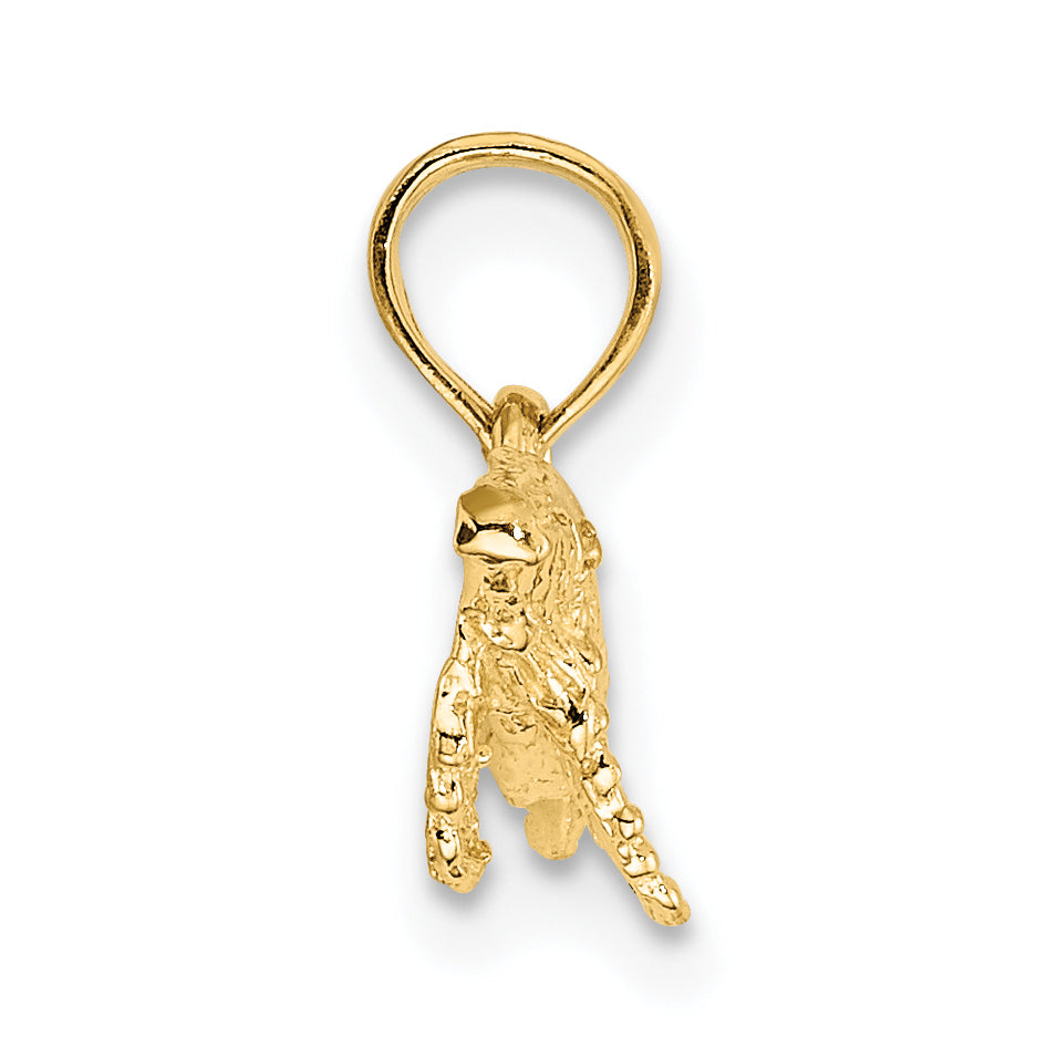 10K Yellow Gold 10K 2-D Whale Charm