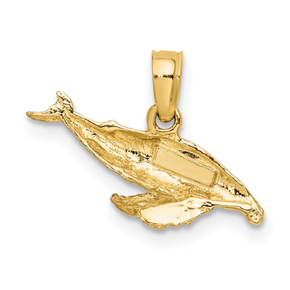 10K Yellow Gold 10K 2-D Whale Charm