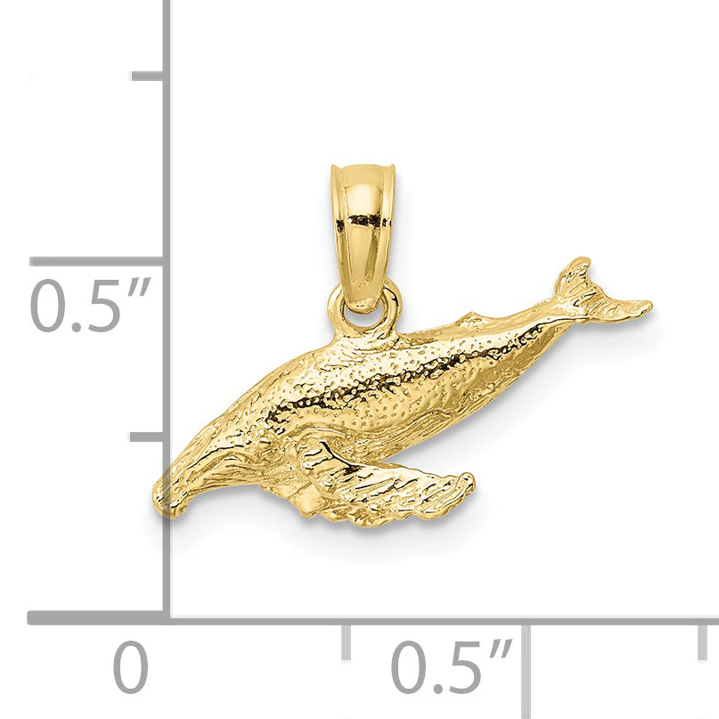 10K Yellow Gold 10K 2-D Whale Charm
