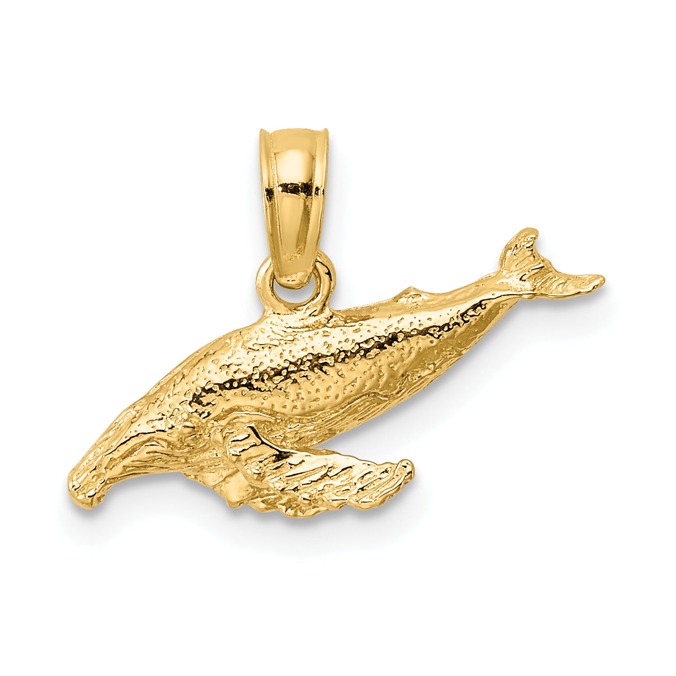 10K Yellow Gold 10K 2-D Whale Charm