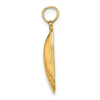 10K Yellow Gold 10K 2-D Polished Mussel Shell Charm