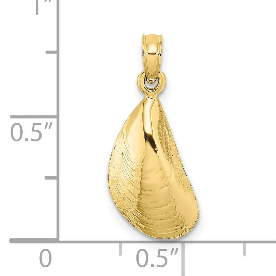 10K Yellow Gold 10K 2-D Polished Mussel Shell Charm