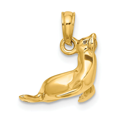 10K Yellow Gold 10K 3-D Polished Seal Charm