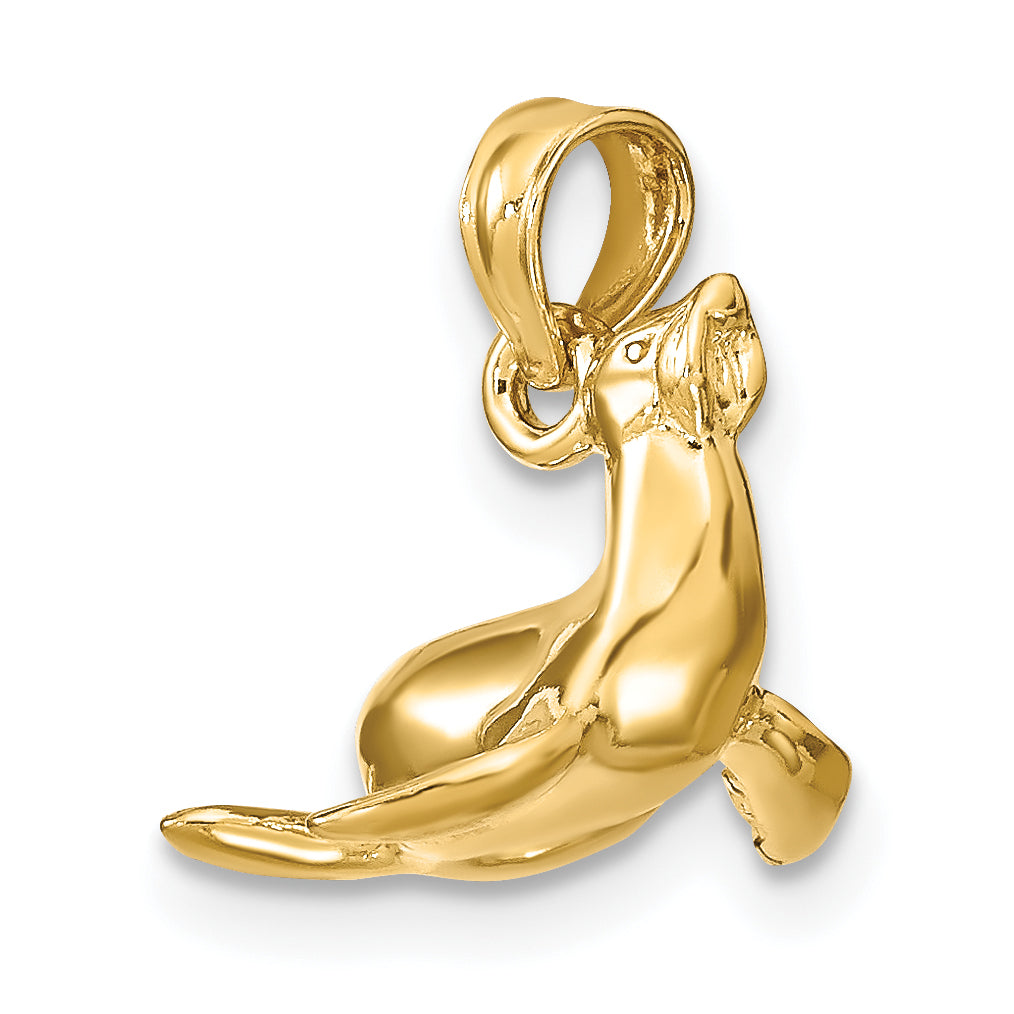 10K Yellow Gold 10K 3-D Polished Seal Charm
