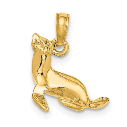 10K Yellow Gold 10K 3-D Polished Seal Charm
