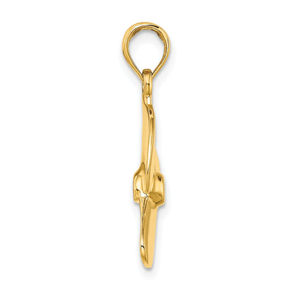 10K Yellow Gold 10K 3-D Polished Three Blade Propeller Charm