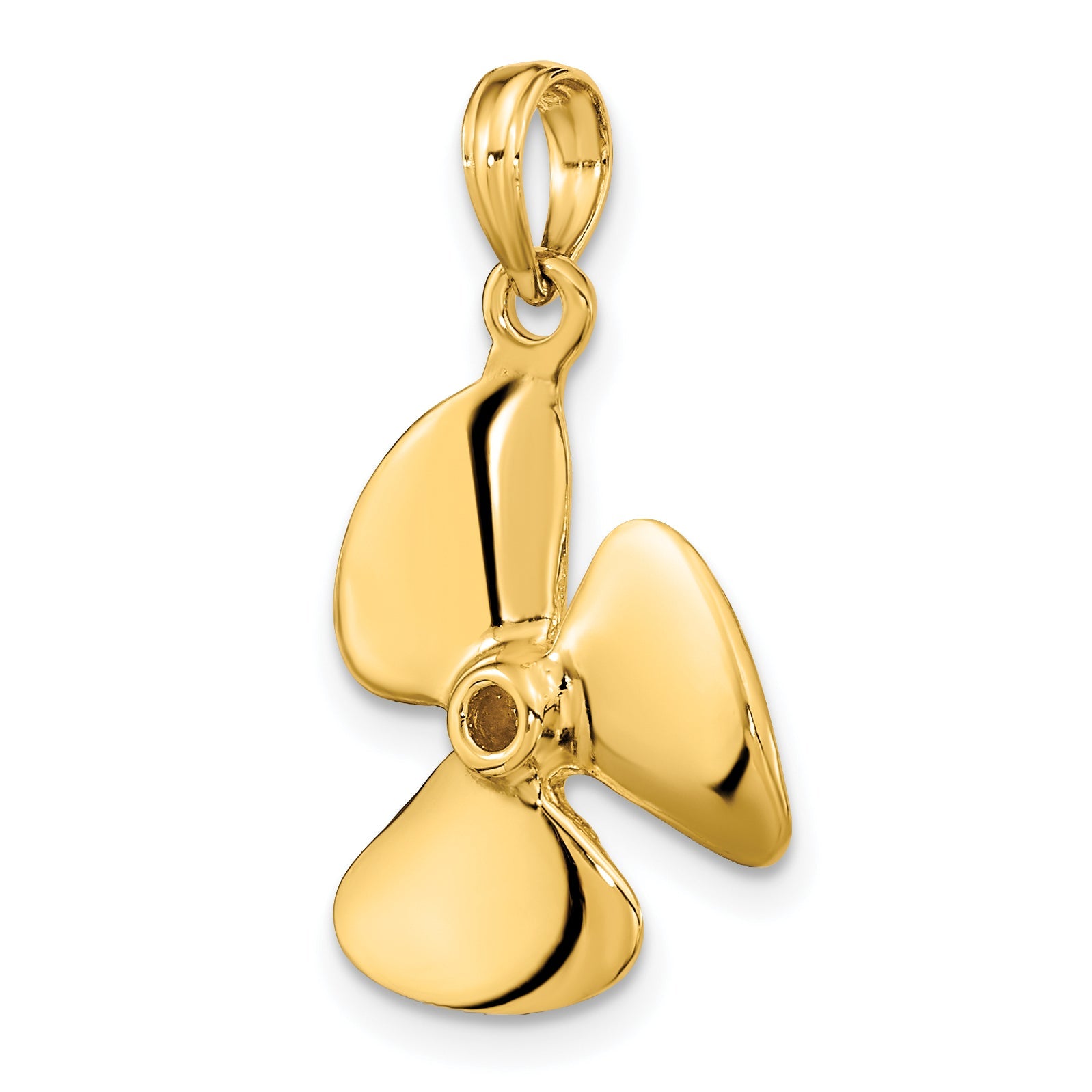 10K Yellow Gold 10K 3-D Polished Three Blade Propeller Charm