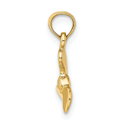 10K Yellow Gold 10K 3-D Polished Mini Three Blade Propeller Charm