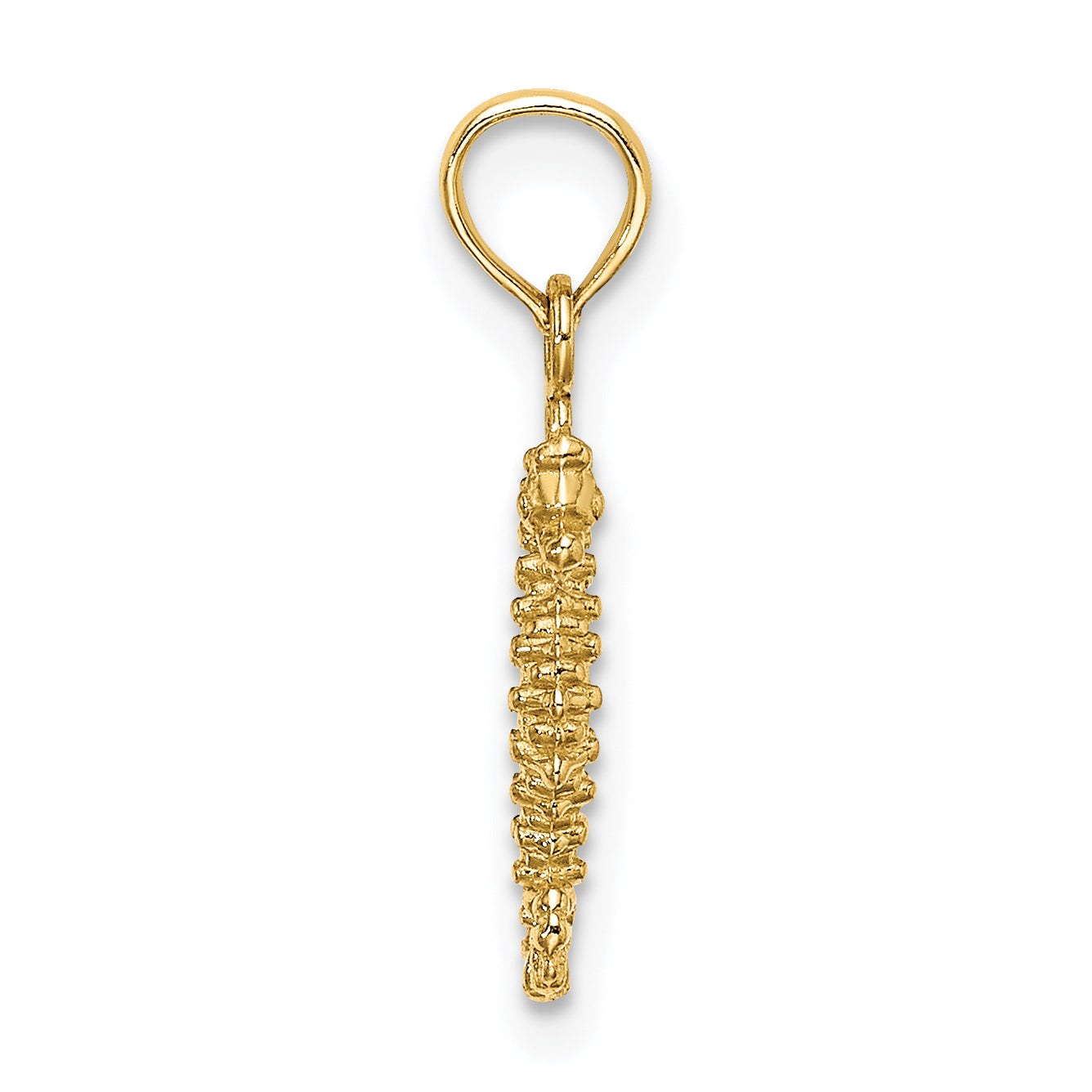 10K Yellow Gold 10K 3-D Mini Seahorse Charm