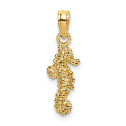 10K Yellow Gold 10K 3-D Mini Seahorse Charm