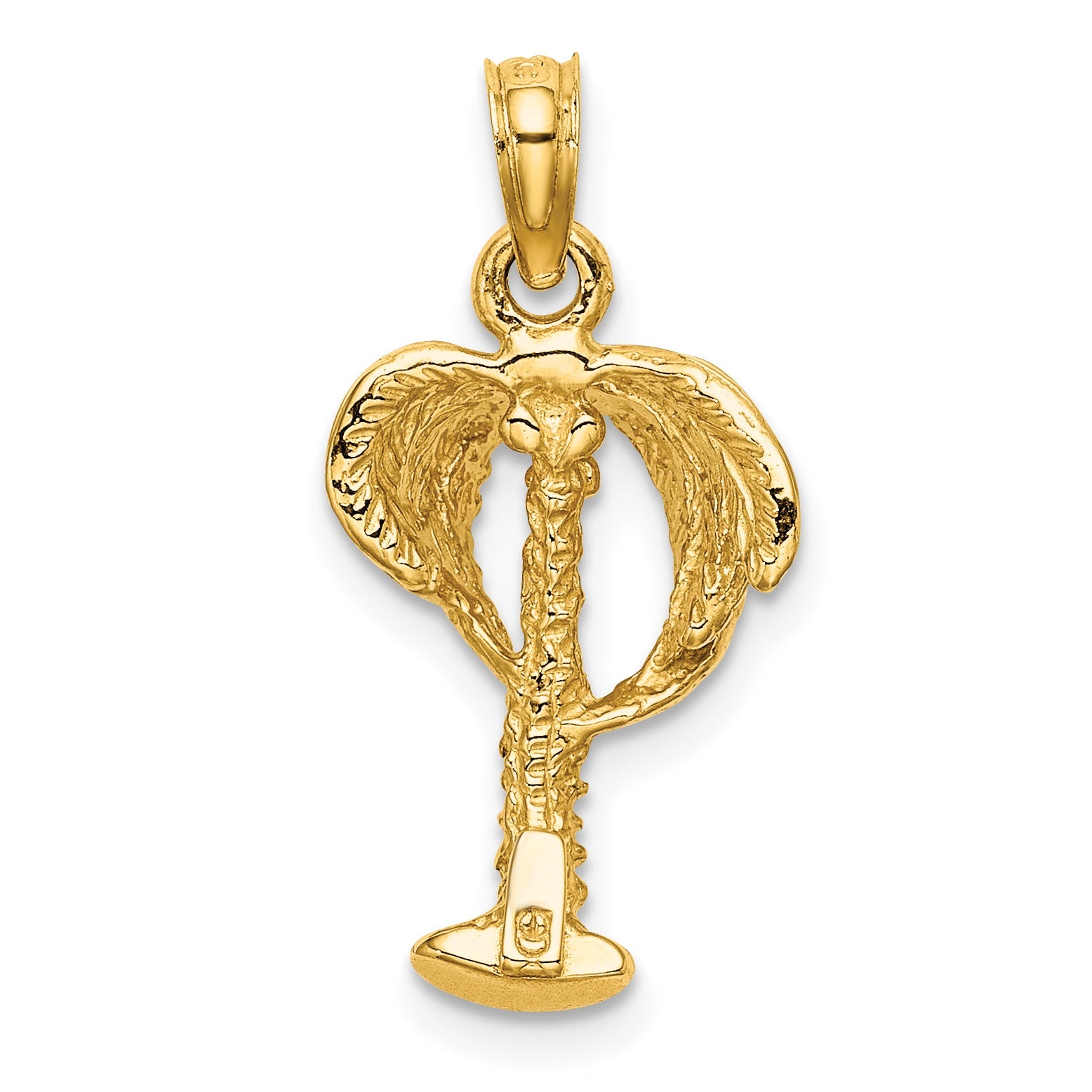 10K Yellow Gold 10K 2-D Palm Tree W/ Coconuts Charm