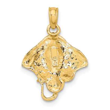 10K Yellow Gold 10K 2-D Stingray Charm
