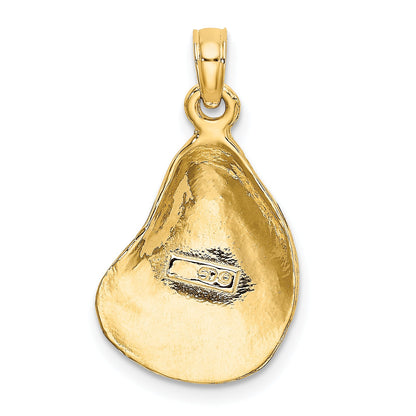 10K Yellow Gold 10K 2-D Textured / Polished Oyster Shell Charm