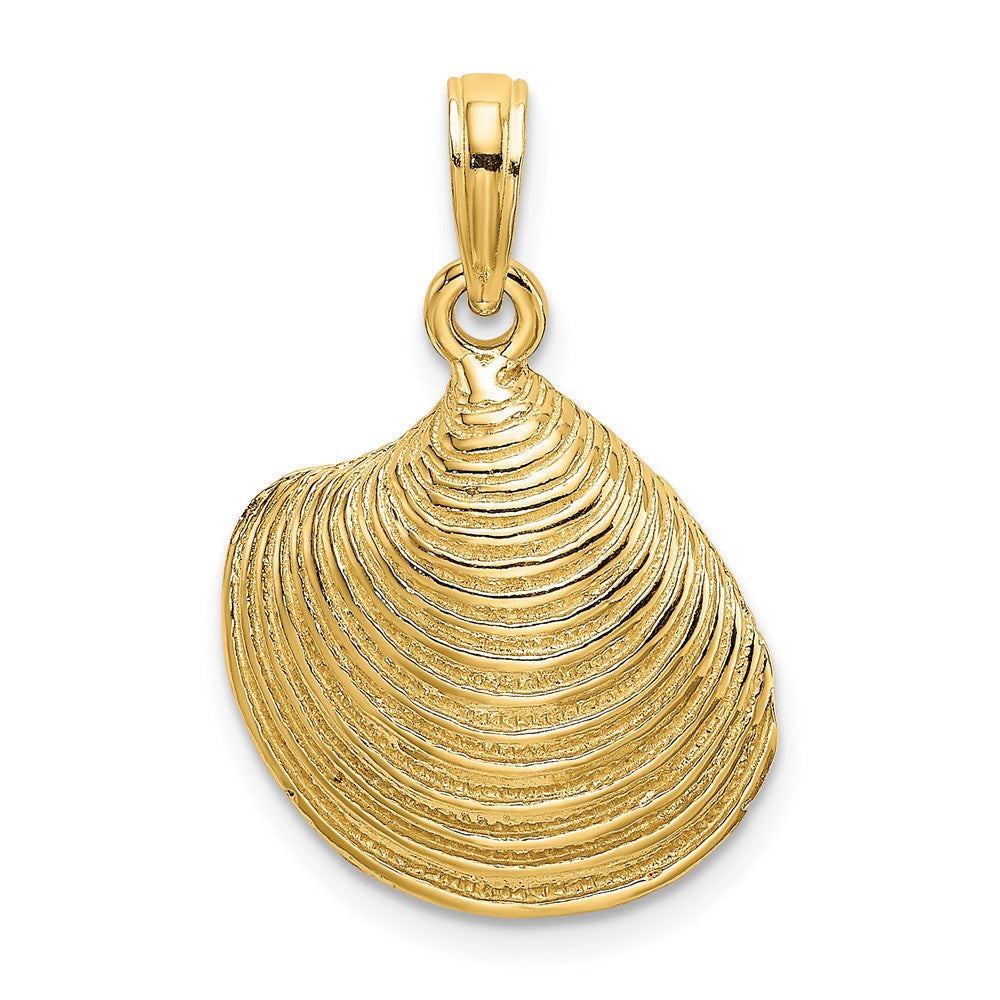 10K Yellow Gold 10K Textured 2-D Clam Shell Charm