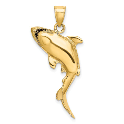 10K Yellow Gold 10K 3-D Polished Shark Charm