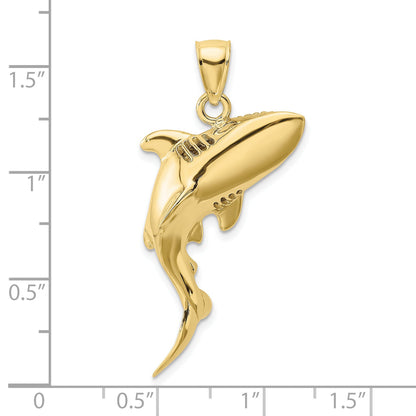 10K Yellow Gold 10K 3-D Polished Shark Charm