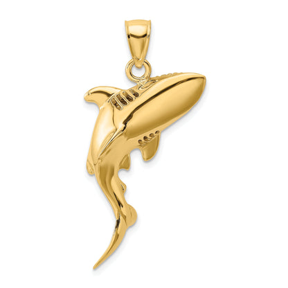 10K Yellow Gold 10K 3-D Polished Shark Charm