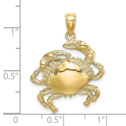 10K Yellow Gold 10K 2-D Crab Charm