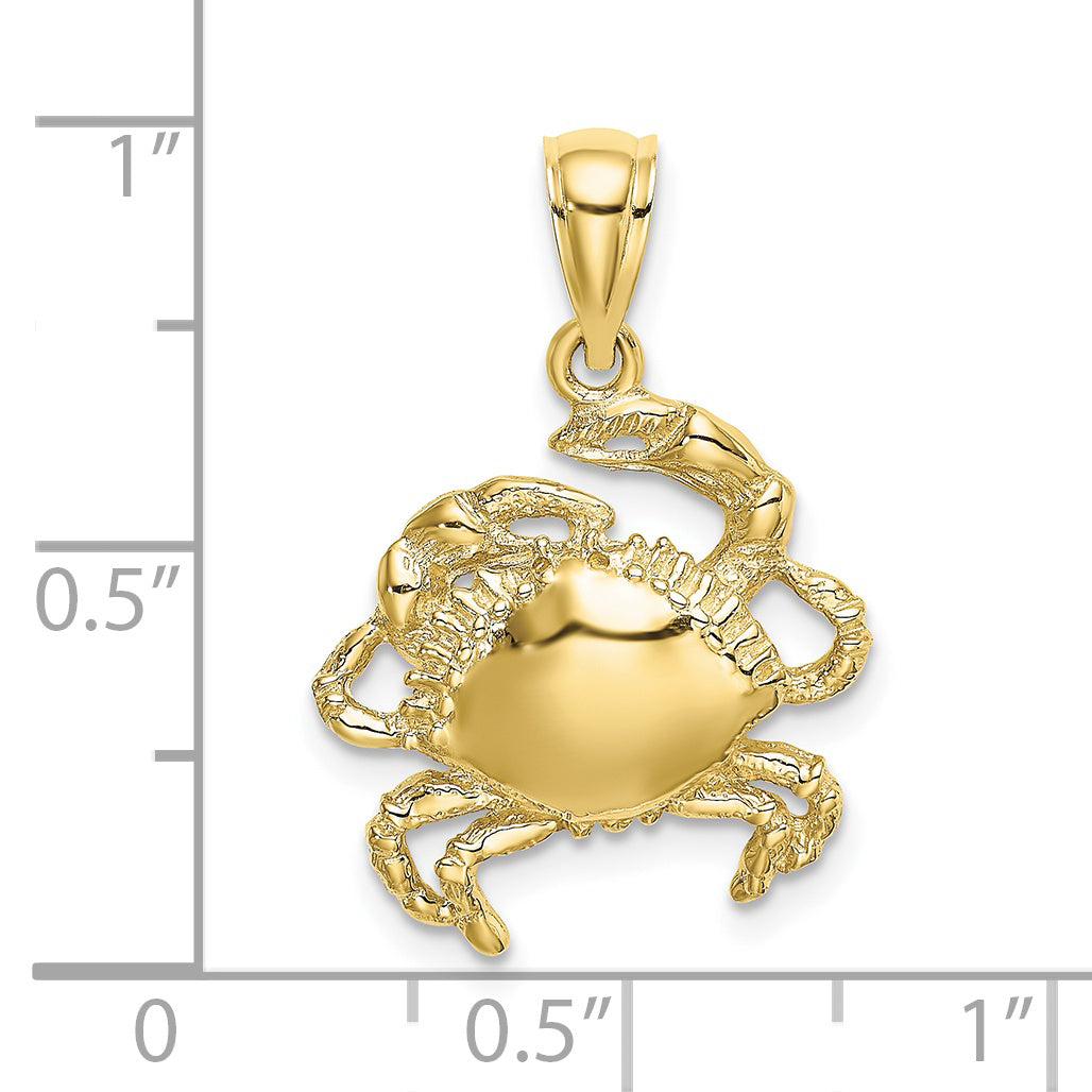 10K Yellow Gold 10K 2-D Crab Charm