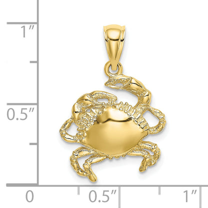 10K Yellow Gold 10K 2-D Crab Charm
