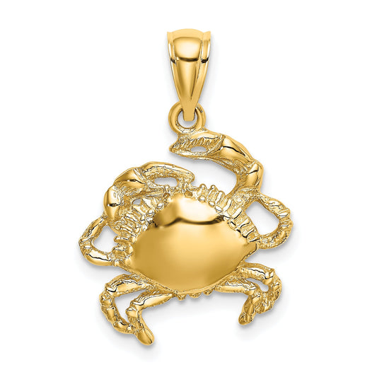 10K Yellow Gold 10K 2-D Crab Charm