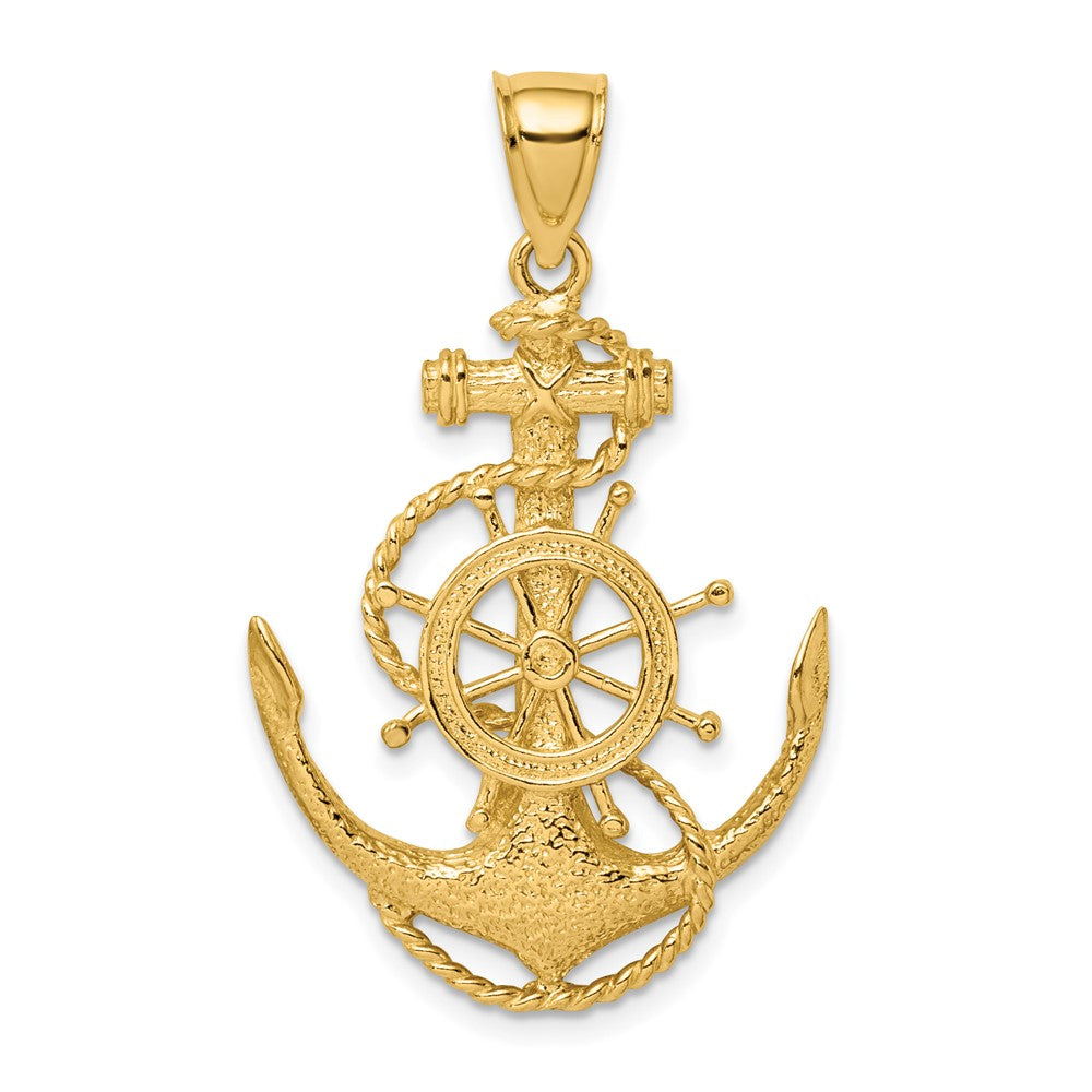 10K Yellow Gold 10K 2-D Anchor And Wheel Charm