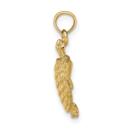 10K Yellow Gold 10K Textured Sea Turtle Charm