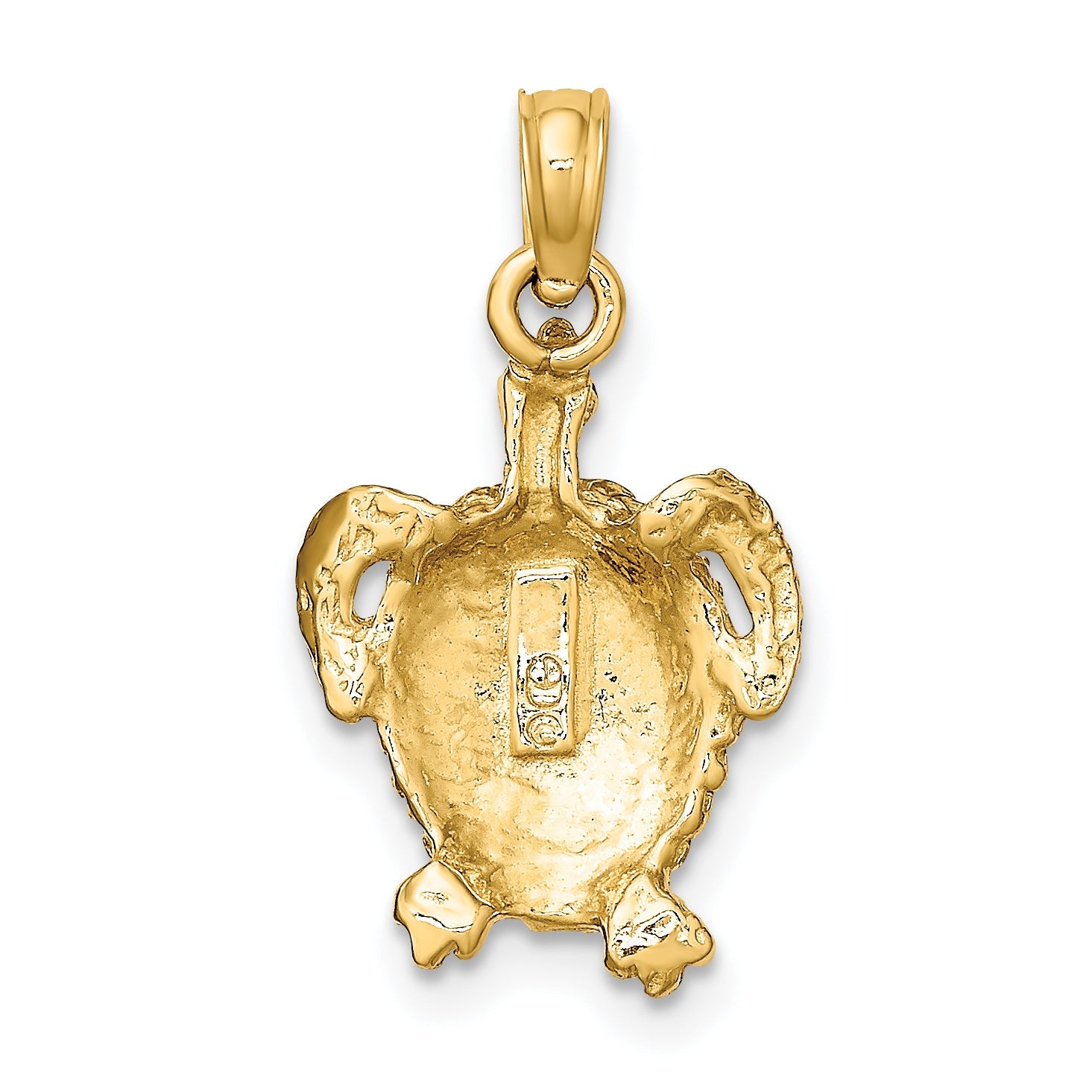 10K Yellow Gold 10K Textured Sea Turtle Charm