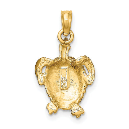 10K Yellow Gold 10K Textured Sea Turtle Charm