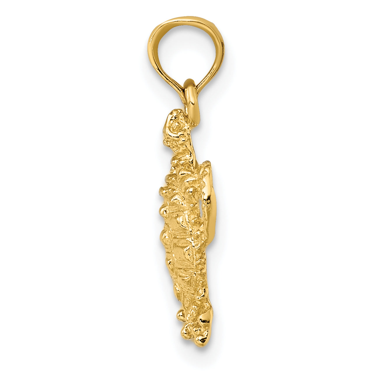 10K Yellow Gold 10K 2-D Sea Turtle W/ Spiny Shell Charm