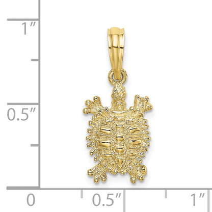 10K Yellow Gold 10K 2-D Land Turtle Charm