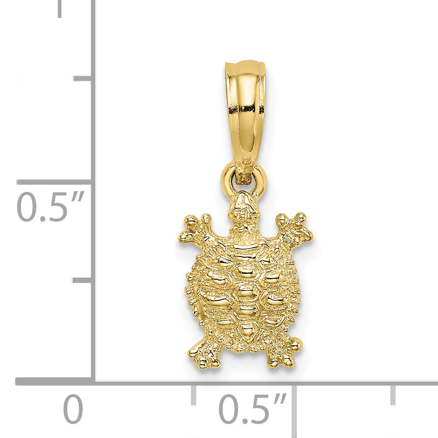 10K Yellow Gold 10K 2-D Land Turtle Charm