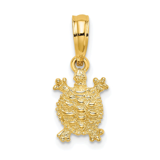 10K Yellow Gold 10K 2-D Land Turtle Charm