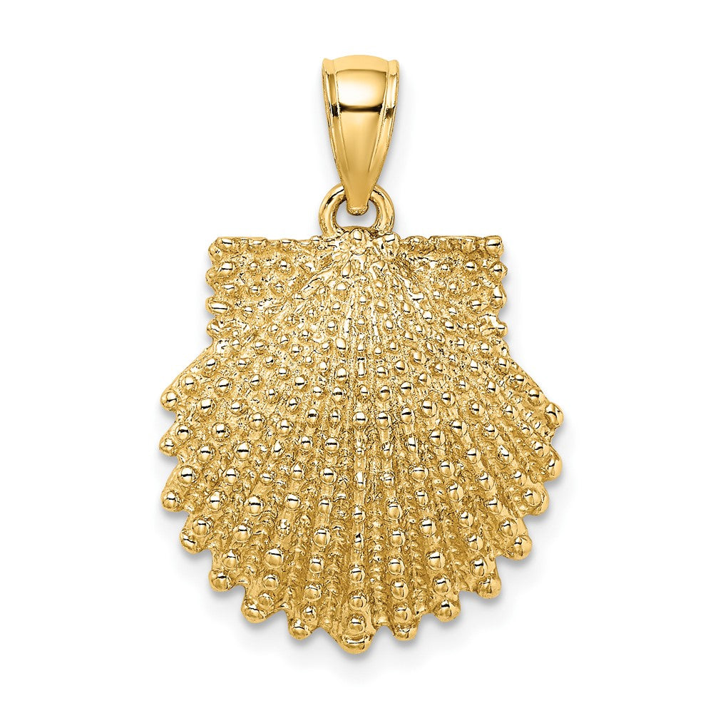 10K Yellow Gold 10K 2-D Beaded Scallop Shell Charm