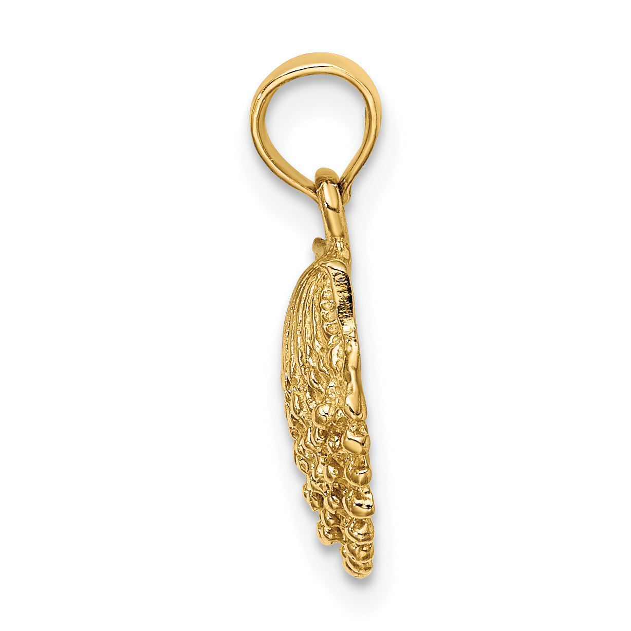 10K Yellow Gold 10K 2-D Beaded Scallop Shell Charm