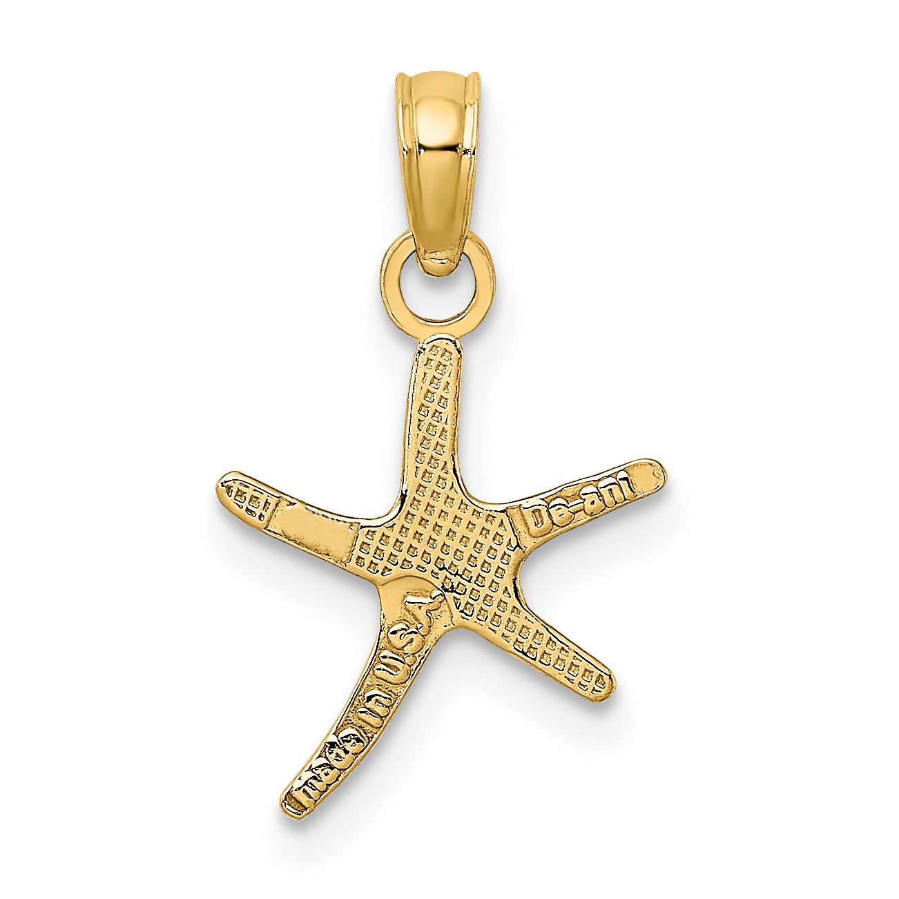 10K Yellow Gold Polished Mini Dancing Starfish W/ Bail Charm