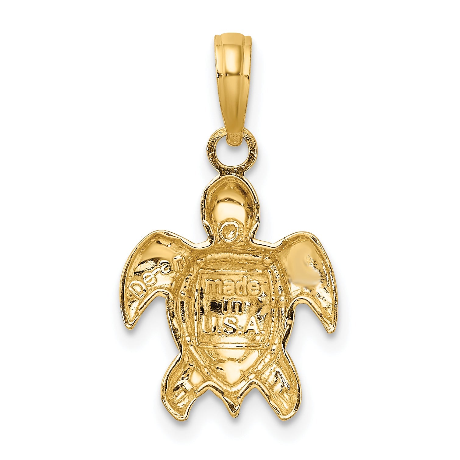 10K Yellow Gold 10K 2-D Textured Sea Turtle Charm