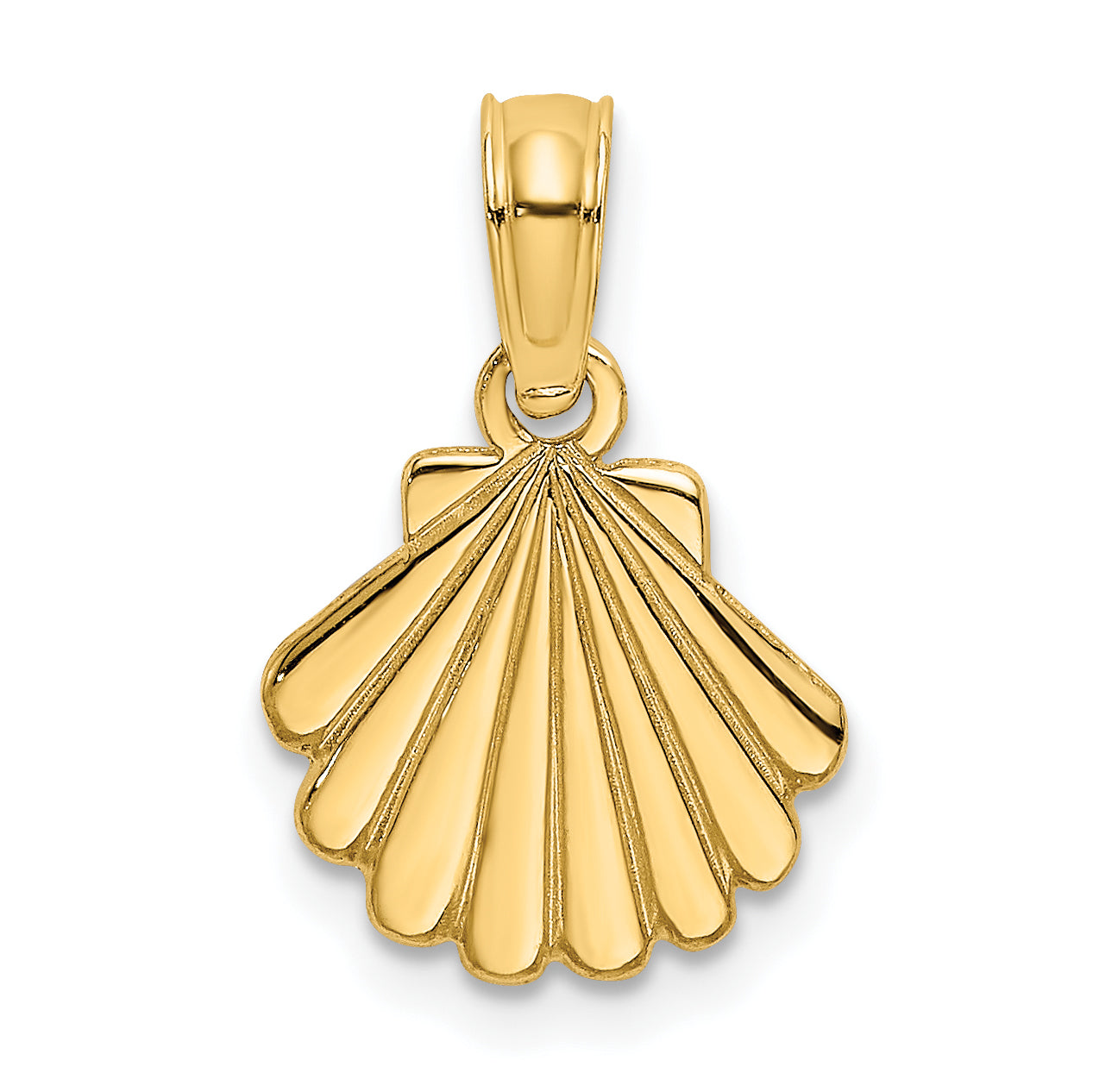 10K Yellow Gold 10K Polished And Engraved Shell Charm