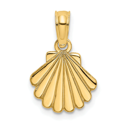10K Yellow Gold 10K Polished And Engraved Shell Charm