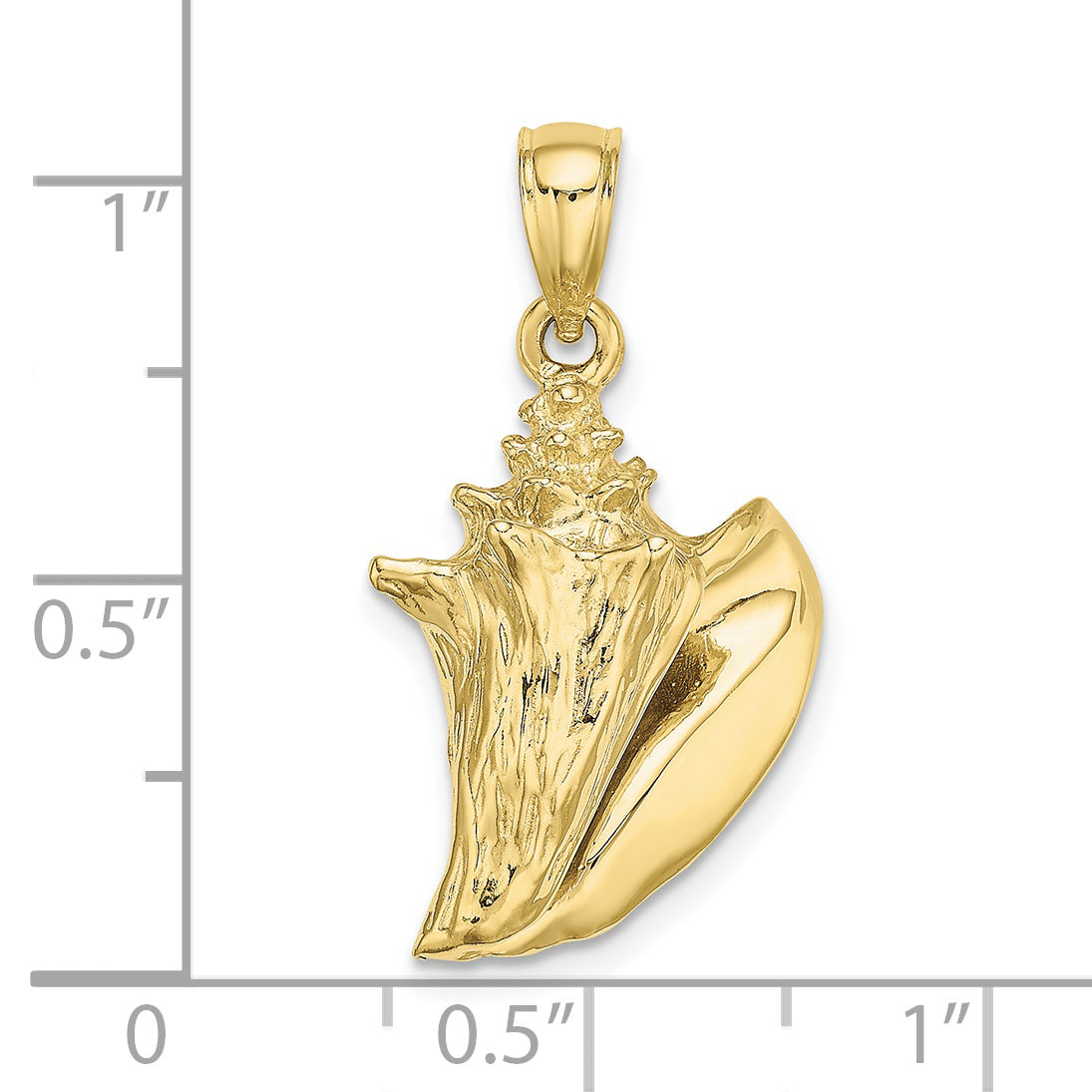 10K Yellow Gold 10K 3-D Conch Shell Charm