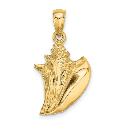 10K Yellow Gold 10K 3-D Conch Shell Charm