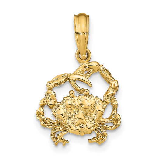 10K Yellow Gold 10K 2-D Textured Crab Charm