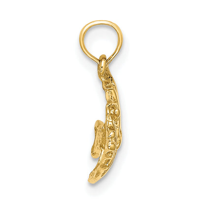 10K Yellow Gold 10K Polished Engraved Fish Charm