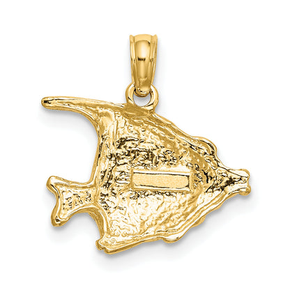 10K Yellow Gold 10K Polished Engraved Fish Charm