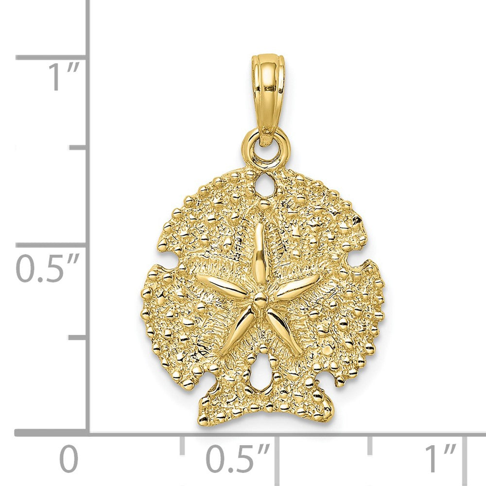 10K Yellow Gold 10K Textured Sand Dollar Charm