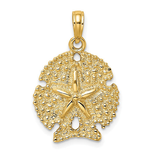 10K Yellow Gold 10K Textured Sand Dollar Charm
