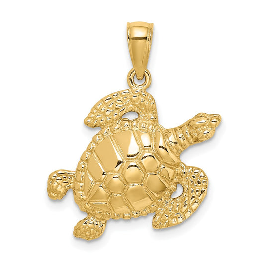 10K Yellow Gold 10K Turtle Pendant