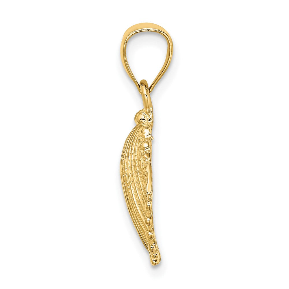 10K Yellow Gold 10K Textured Scallop Shell Charm